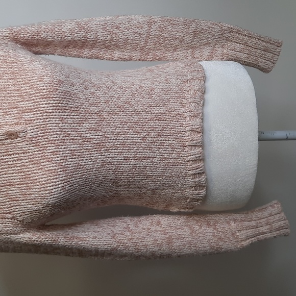 American Eagle Outfitters Blush & Cream Variegated Henley Sweater, Size S - Picture 3 of 6